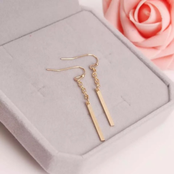 💎💙💎CHAIN💛BAR DROP EARRINGS! BUNDLE 4 DISCOUNT! - Picture 2 of 8